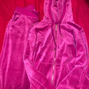 MICHAEL KORS VELVET HOT PINK TRACKSUIT